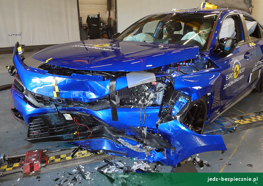 TESTY ZDERZENIOWE EURO NCAP | Honda Civic - próba zderzenia czołowego z przeszkodą odkształcalną