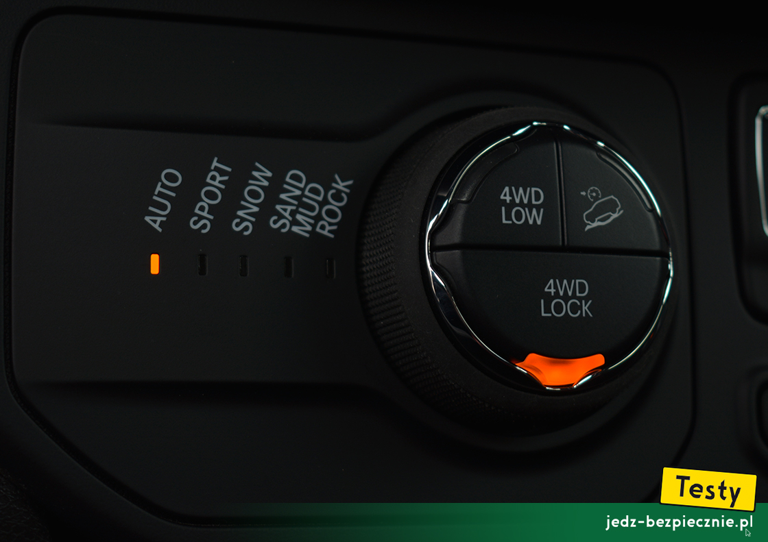 Testy - Jeep Renegade 4xe - pokrętło wyboru trybu jazdy
