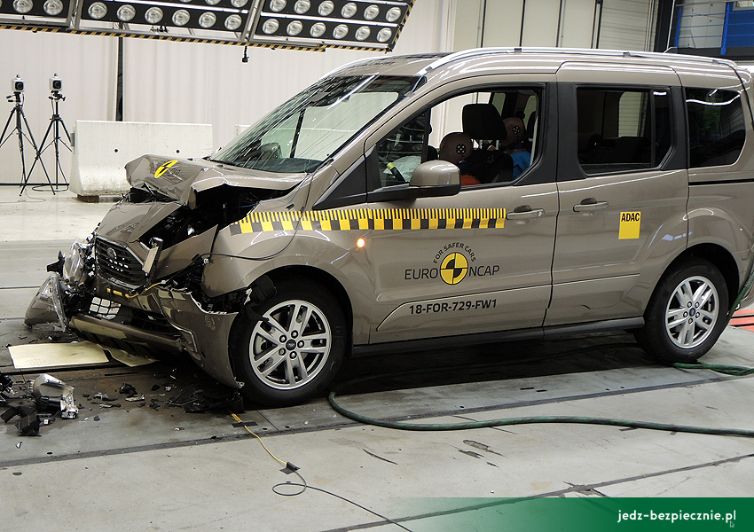 TESTY ZDERZENIOWE EURO NCAP | Ford Tourneo Connect - uderzenie czołowe w przeszkodę stałą