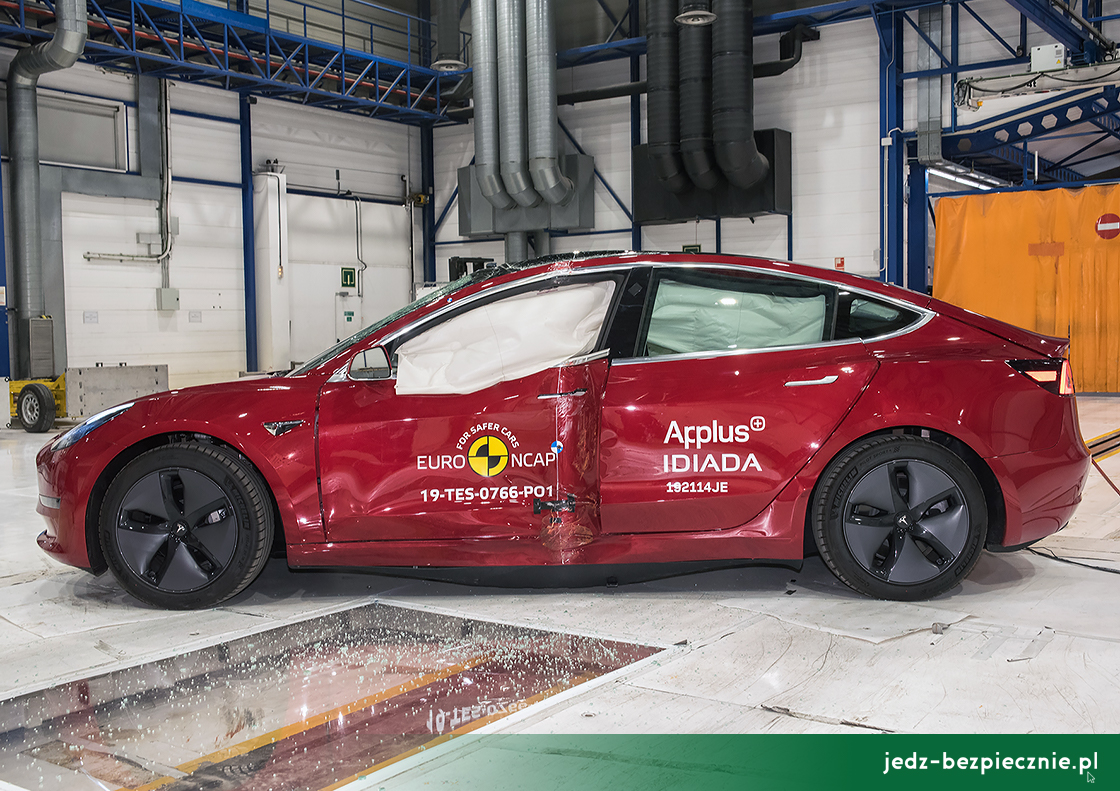 Najnowsze wyniki testów zderzeniowych Euro NCAP - Tesla model 3, Lipiec 2019