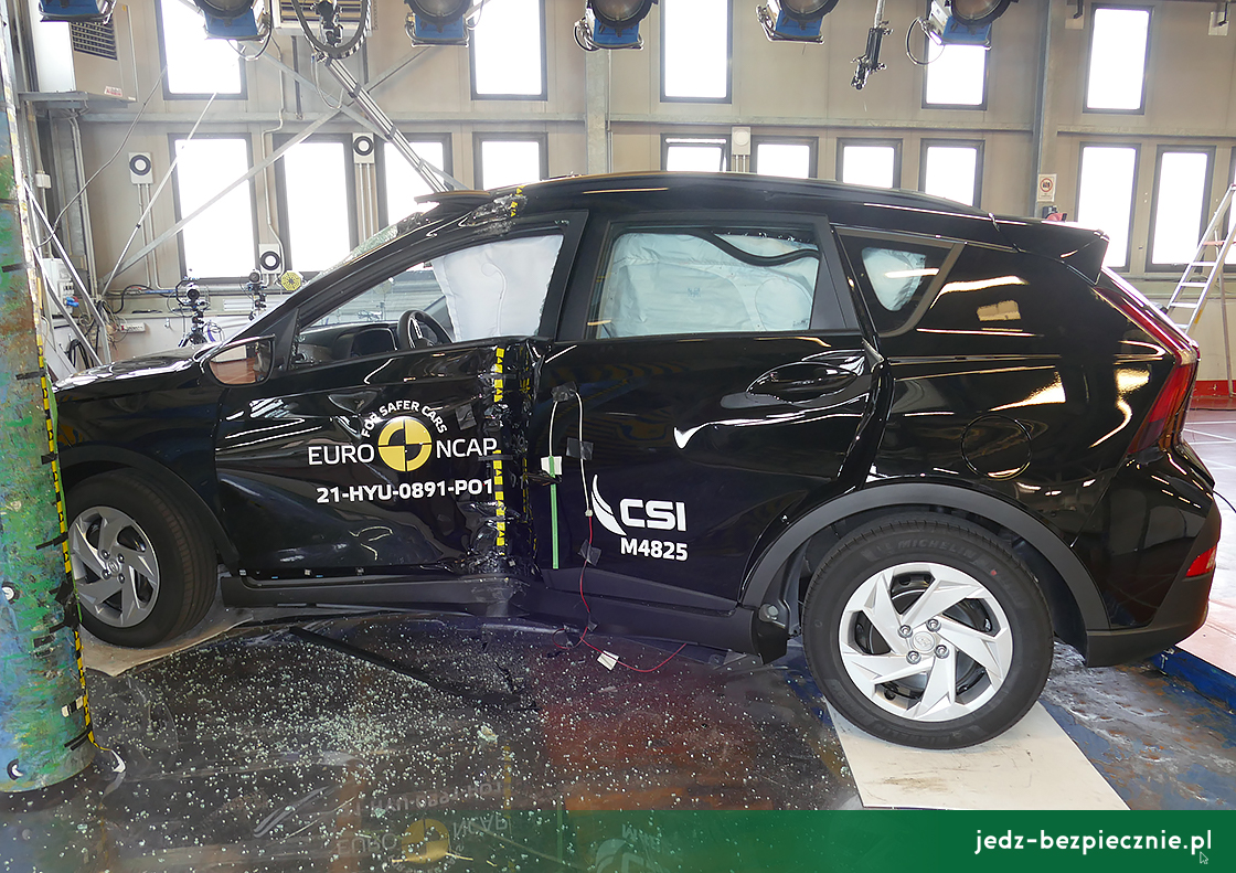 TESTY ZDERZENIOWE EURO NCAP | Hyundai Bayon - próba zderzenia w słup