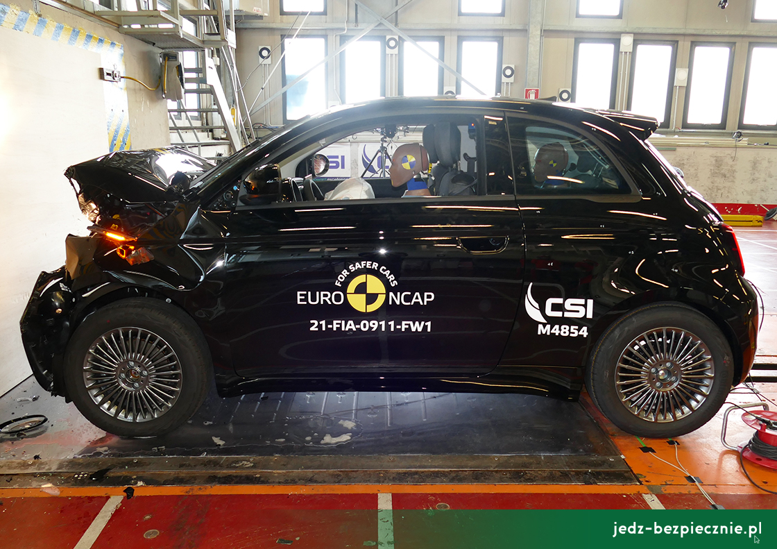 TESTY ZDERZENIOWE EURO NCAP - grudzień 2021 - Fiat 500e