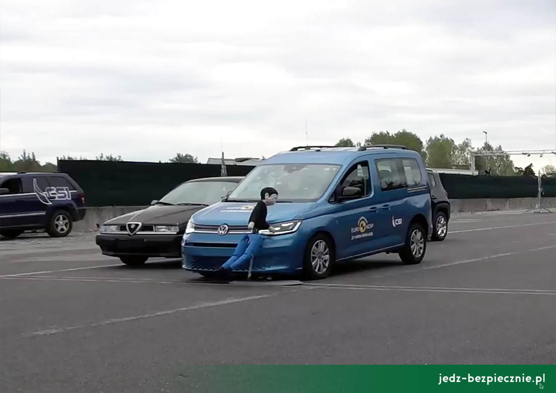 TESTY ZDERZENIOWE EURO NCAP | Volkswagen Caddy - ocena efektywności działania systemu autonomicznego hamowania przed przeszkodą z funkcją wykrywania pieszego, potrącenie dziecka