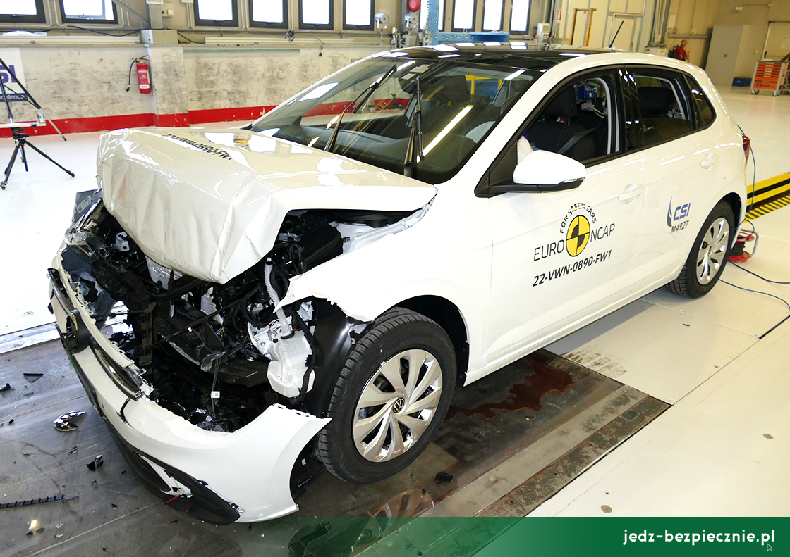 TESTY ZDERZENIOWE EURO NCAP | Volkswagen Polo VI facelifting - próba zderzenia z przeszkodą stałą