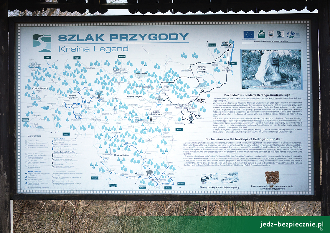 KARTKA Z PODRÓŹY | Suchedniów - Brama Gór Świętokrzyskich - trasy wycieczek dla pieszych, rowerzystów i zmotoryzowanych | Jedź Bezpiecznie