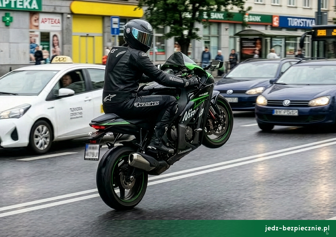 Jazda motocyklem na jednym kole na drodze - jakie konsekwencje dla kierującego? | Jedź Bezpiecznie