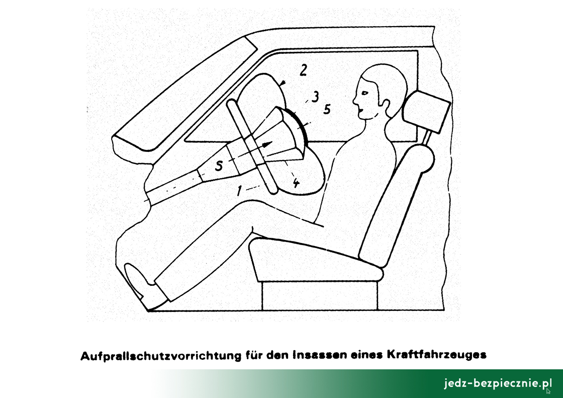 Technika - patent Mercedesa na poduszkę powietrzną kierowcy z października 1971