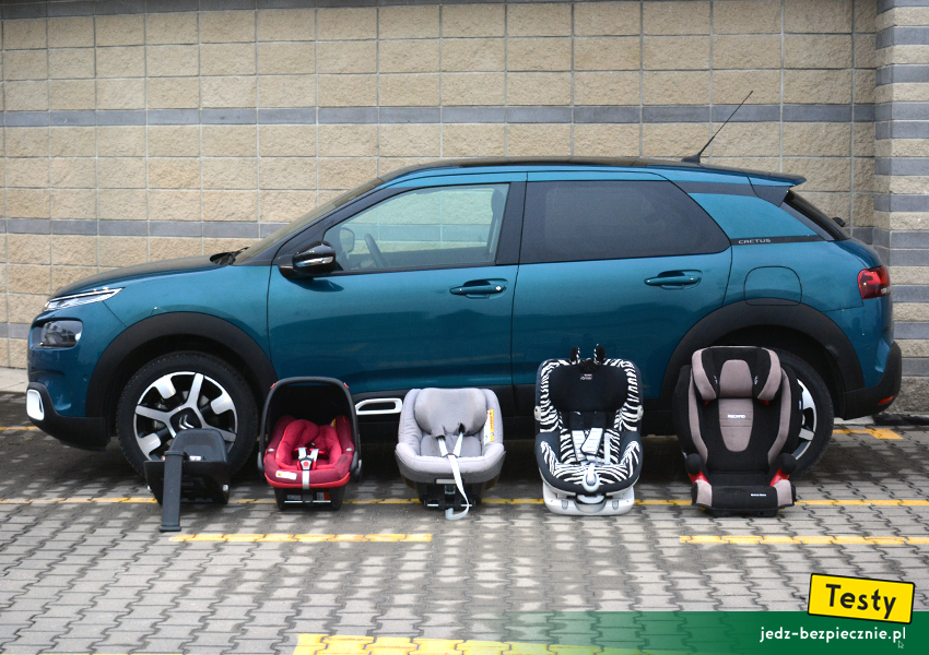 TESTY | Citroen C4 Cactus - foteliki samochodowe dla dzieci, Isofix, i-Size, top-tether, pas bezpieczeństwa, tyłem, przodem, baza, noga stabilizująca