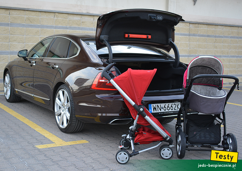 Oceny z prób montowania fotelików samochodowych i pakowania wózków dziecięcych do nowego Volvo S90