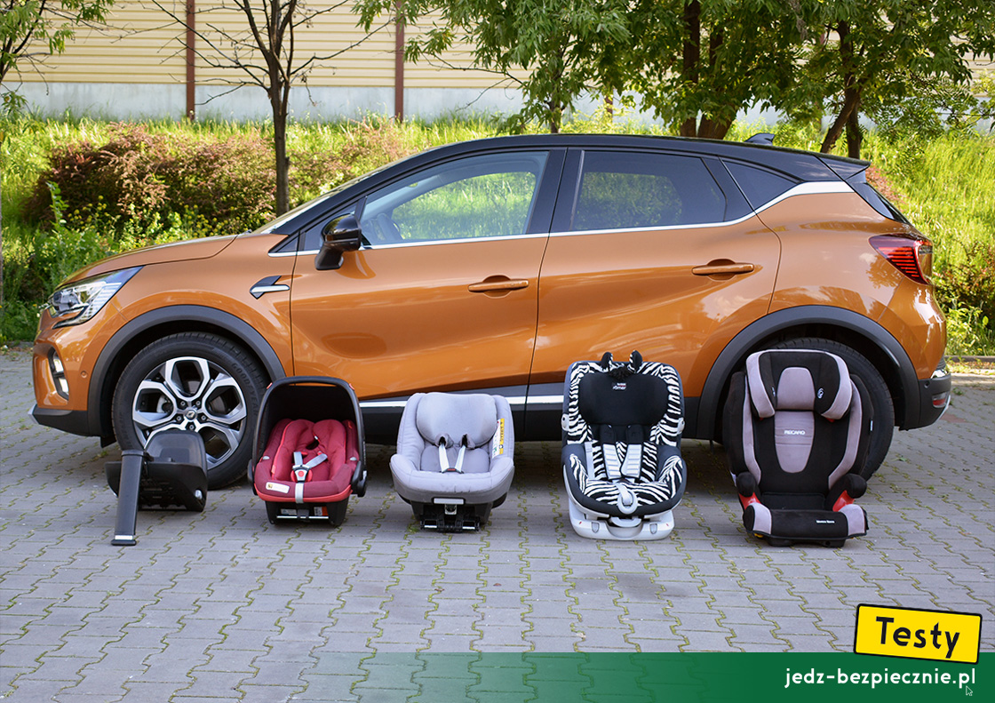 Testy - Renault Captur II - montaż fotelików samochodowych dla dzieci, tyłem do kierunku jazdy, przodem do kierunku jazdy, Isofix, i-Size, top-tether