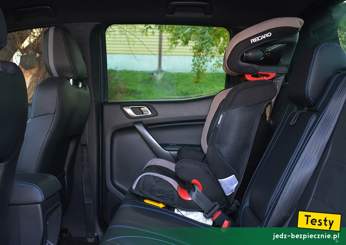 TESTY | Ford Ranger Raptor | Foteliki i wózki - próba z fotelikiem dziecięcym Recaro Monza Nova 2 Seatfix, przodem do kierunku jazdy, kanapa