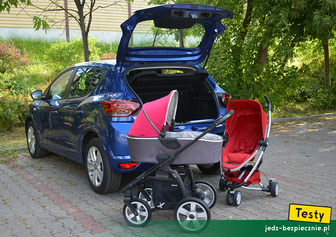 TESTY | Dacia Sandero III - próby z pakowaniem do bagażnika wózków dziecięcych X-lander i Quinny