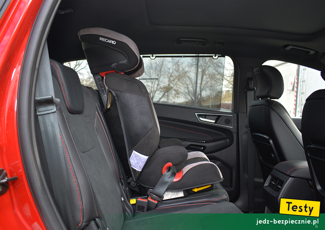 Testy - Ford S-Max hybrid - próba z montażem fotelika dziecięcego Recaro na skrajnym siedzeniu, Isofix, i-Size