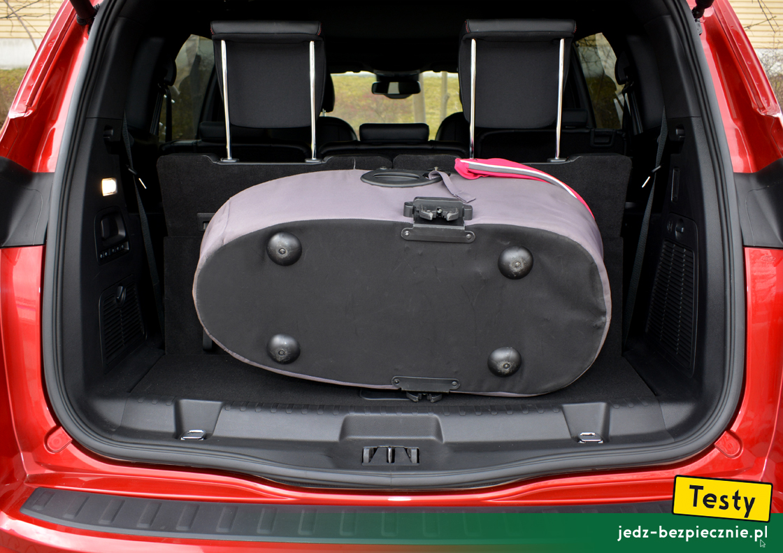 Testy - Ford S-Max hybrid - próba z pakowaniem do bagażnika gondoli, wersja siedmioosobowa