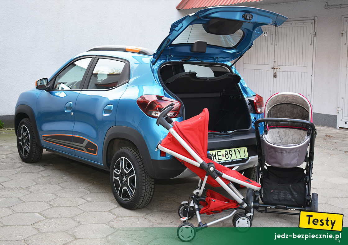Testy - Dacia Spring - próby z pakowaniem do bagażnika wózków dziecięcych