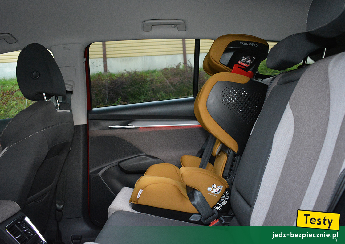 Testy - Skoda Enyaq iV 80x 4x4 - próby z montażem fotelików samochodowych dla dzieci, pas bezpieczeństwa, Isofix, i-size, top-tether, tyłem, przodem, do kierunku jazdy