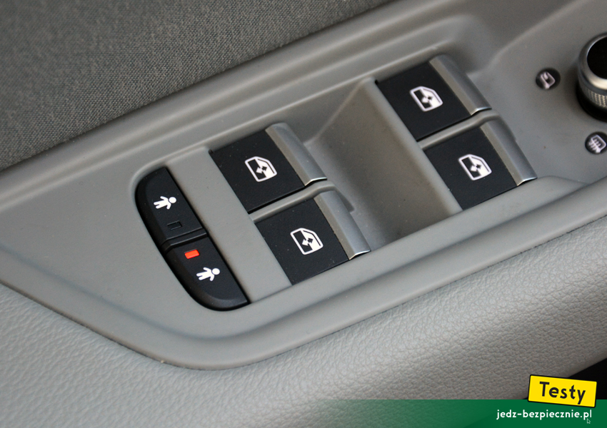 Testy - Audi A4 B9 blokada otwarcia bocznych szyb i drzwi z tyłu