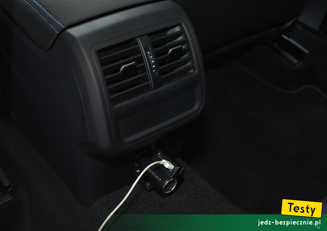 Testy - Volkswagen Passat VIII GTE Variant - nawiew tył + zasilanie audio