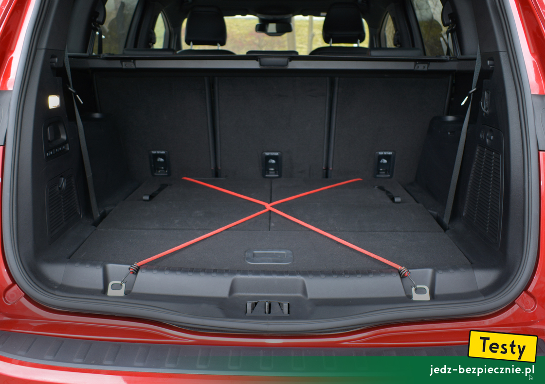 Testy - Ford S-Max hybrid - uchwyty do mocowania siatki w bagażniku