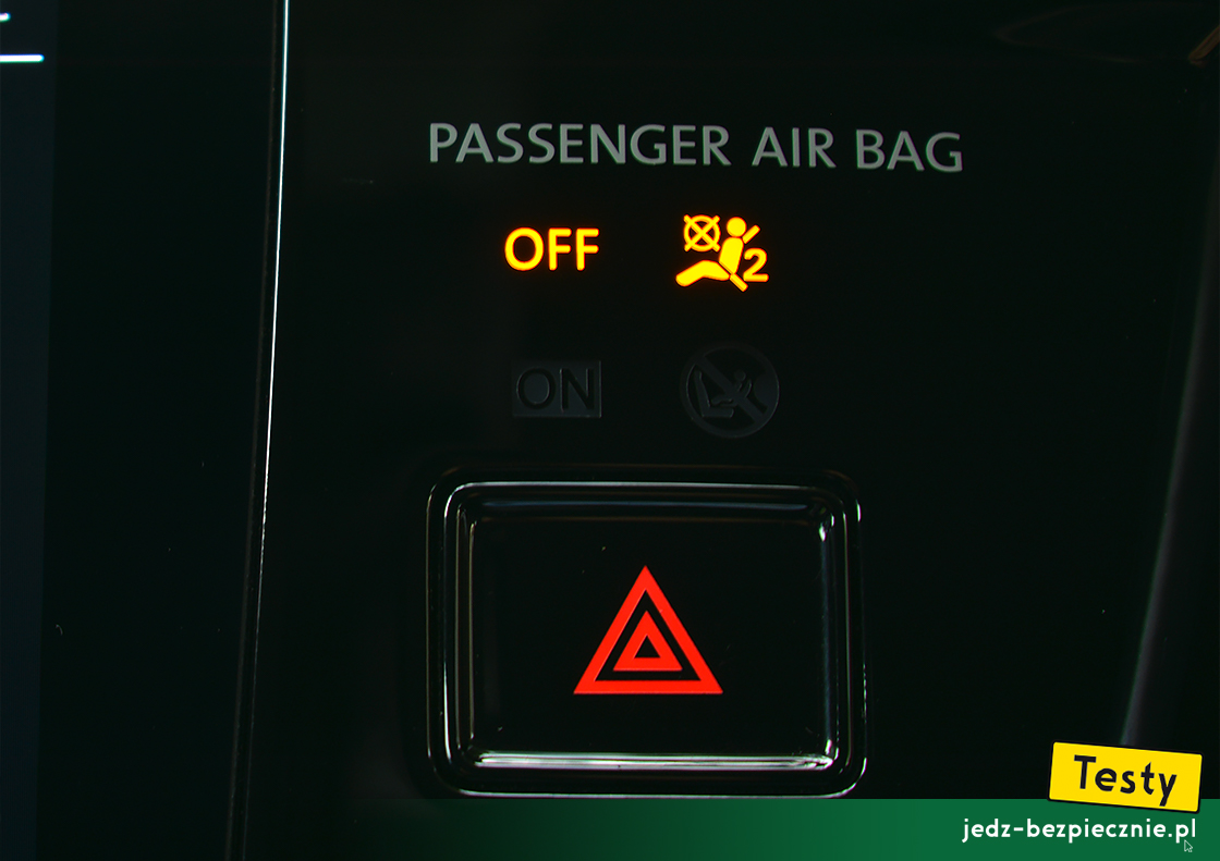 Testy - Volkswagen Taigo - nieaktywna poduszka powietrzna pasażera, OFF, fotelik dziecięcy tyłem do kierunku jazdy