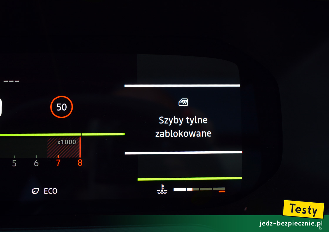 TESTY | Dacia Bigster | status zablokowanego sterowania bocznymi szybami