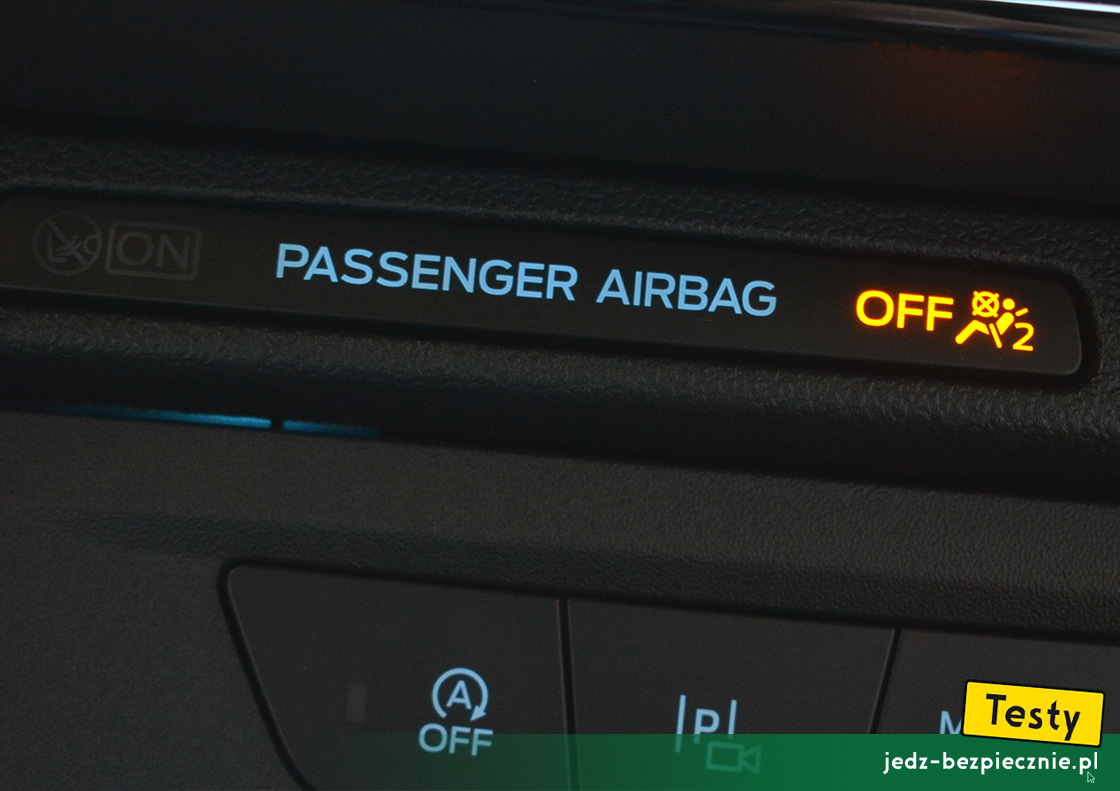 TESTY | Ford Puma mild hybrid facelifting | nieaktywna przednia poduszka powietrzna pasażera, OFF