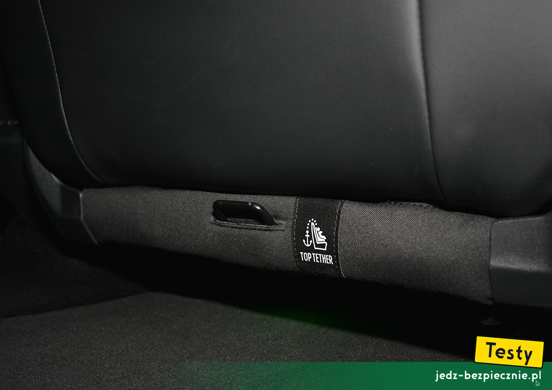 TESTY | Volkswagen ID.7 | dodatkowy punkt kotwiczenia top-tether, fotel pasażera