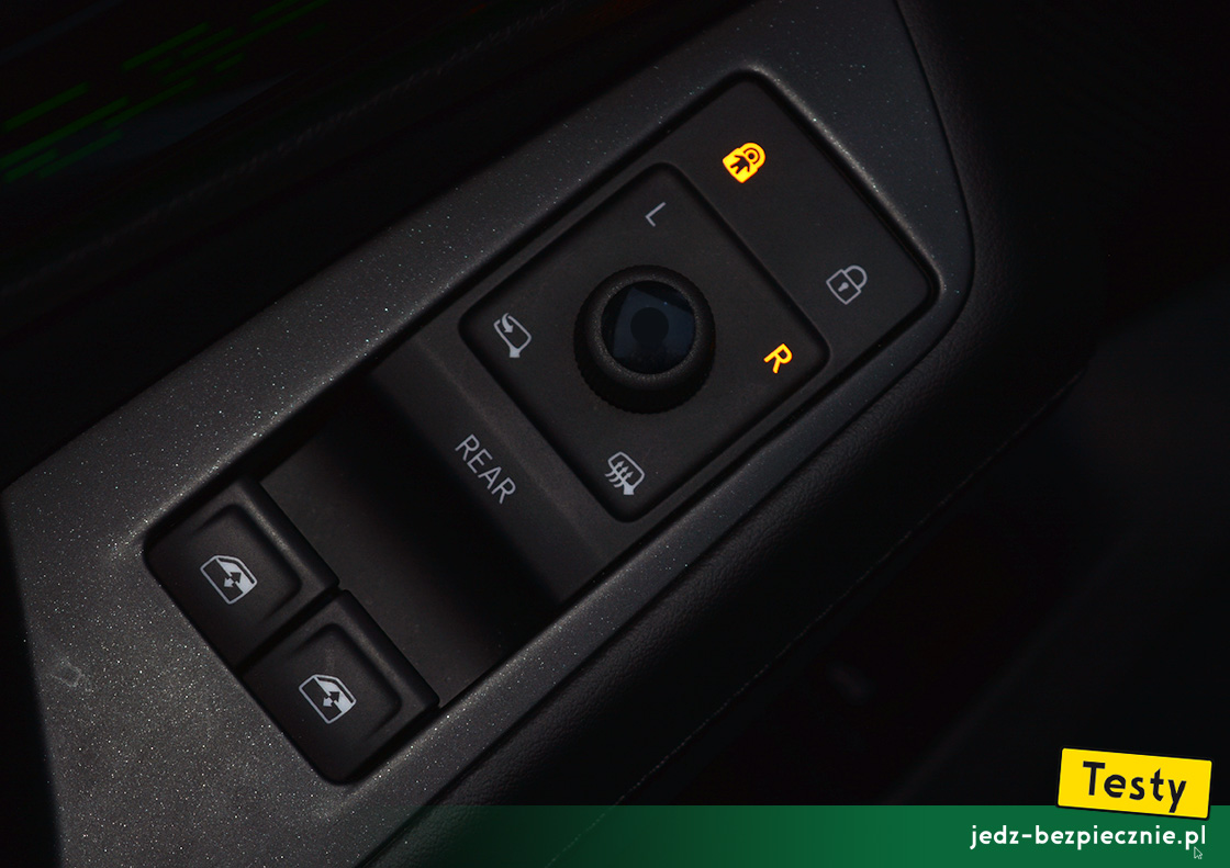 TESTY | Volkswagen ID.7 | blokada regulacji bocznych szyb i otwarcia drzwi od środka samochodu