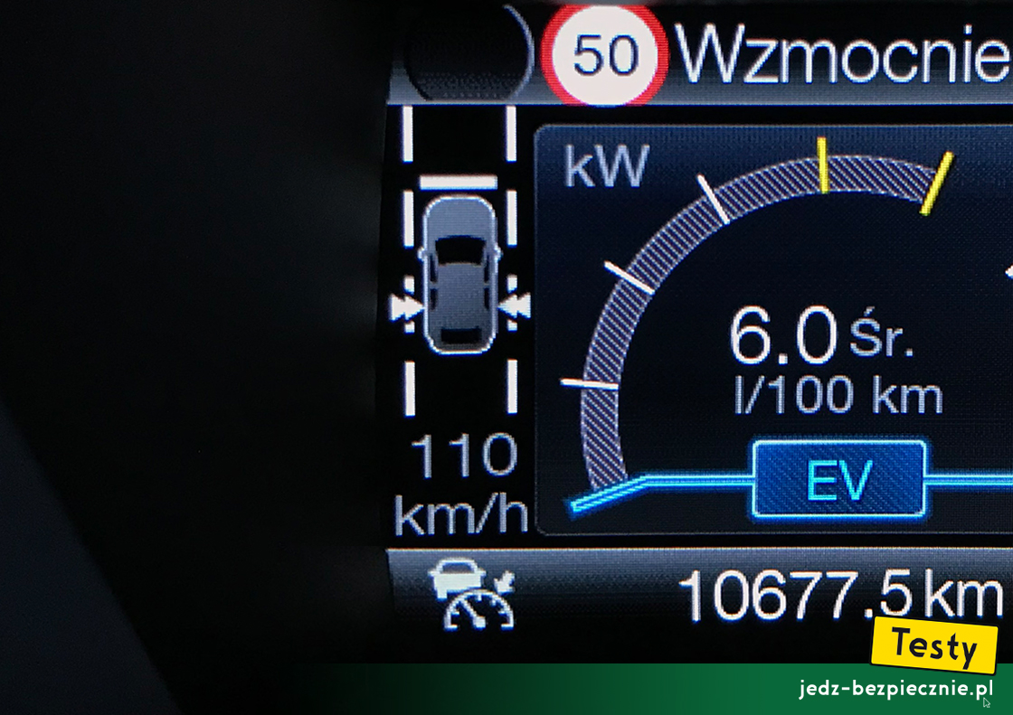 Testy - Ford Mondeo V facelifting kombi Hybrid - systemy wsparcia kierowcy