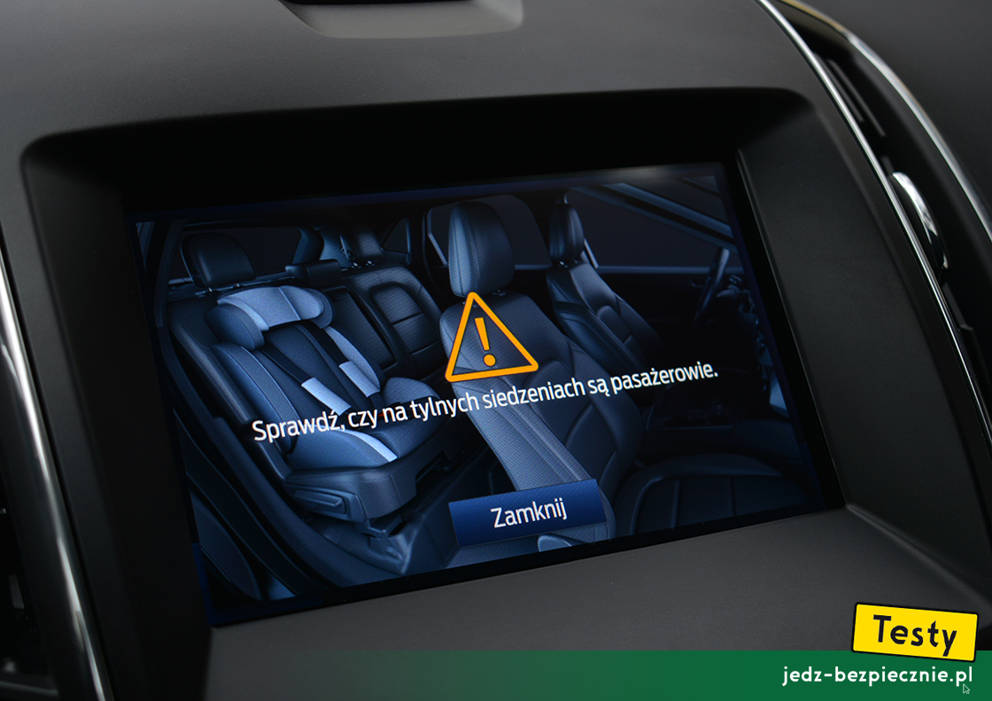 Testy - Ford S-Max hybrid 7-osobowy - przypomnienie o pasażerach podróżujących z tyłu