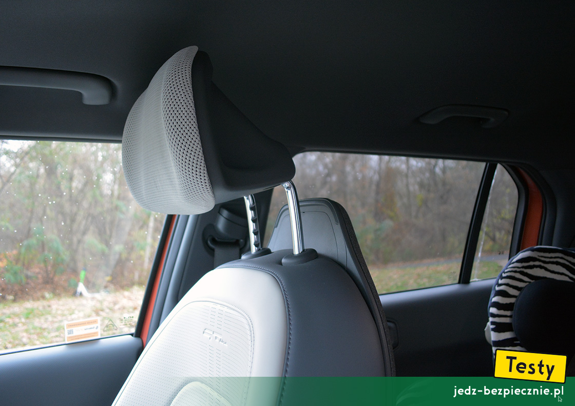 Testy - Kia EV3 - plusy: ustawienie zagłówka fotela